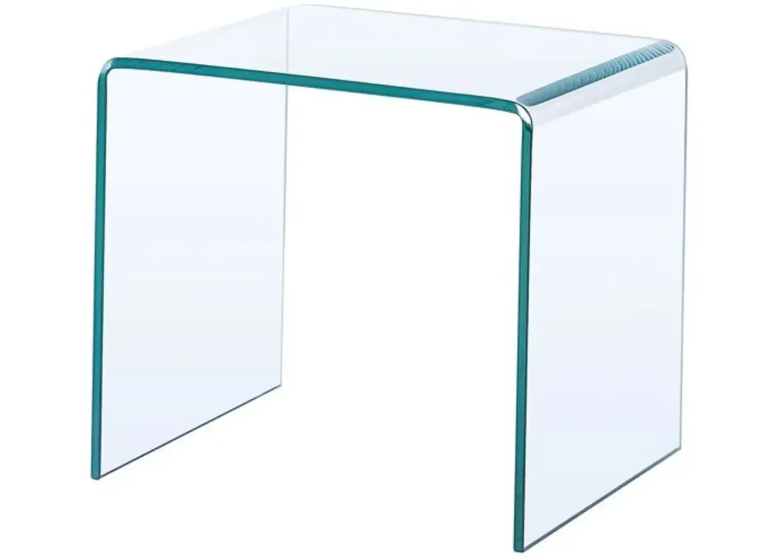 Tempered Transparent Glass End Table, Small Sofa Table with Sleek Design