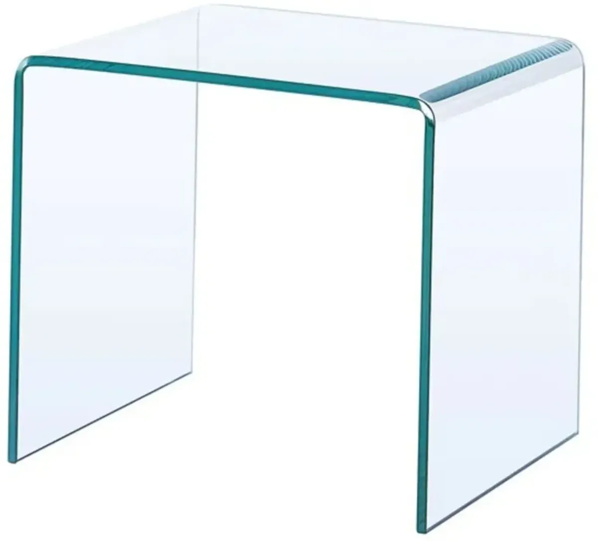 Tempered Transparent Glass End Table, Small Sofa Table with Sleek Design