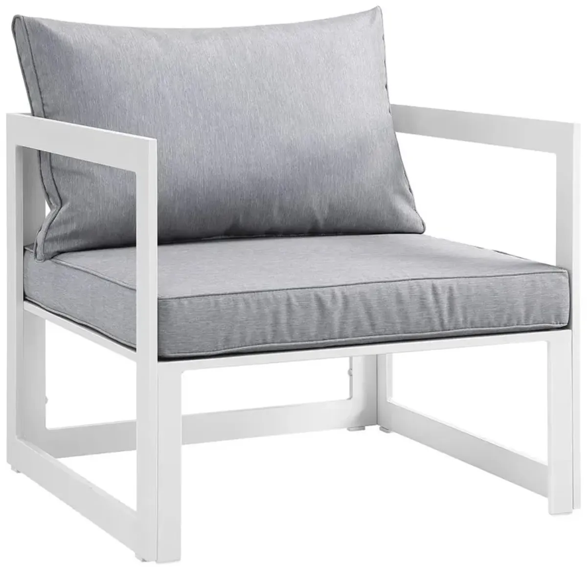 Fortuna 8 Piece Outdoor Patio Sectional Sofa Set - White Gray