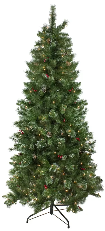 7.5' Pre-Lit Medium Mixed Pine Glittered Artificial Christmas Tree - Clear Lights