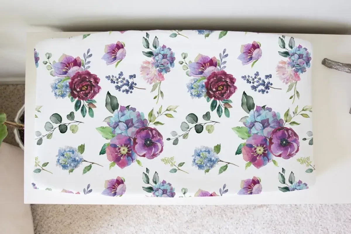 Baby Changing Pad Cover - Blue Floral