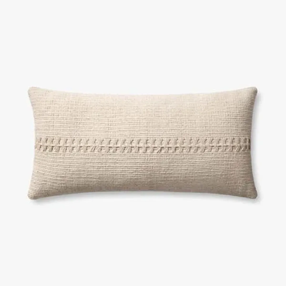 Harvey PCJ0018 Ivory 12''x27'' Polyester Pillow by Chris Loves Julia x Loloi