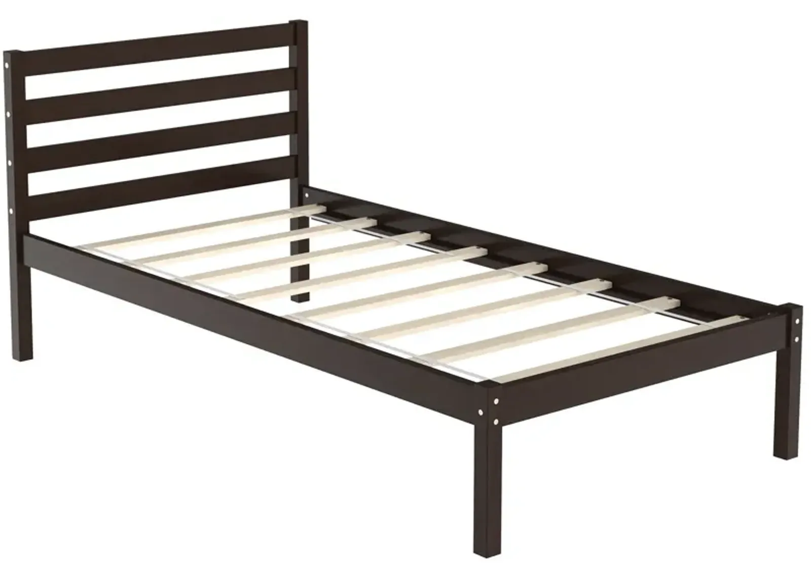 Full Size Bed frame Foundation with Solid Wooden Slat Suppor