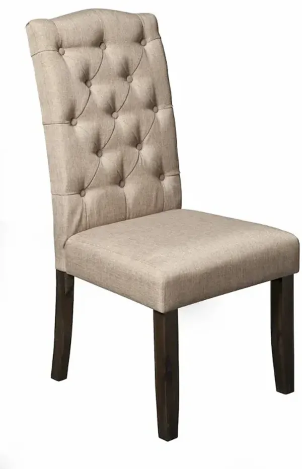 Newberry Set of 2 Button Tufted Parson Chairs, Salvaged Grey