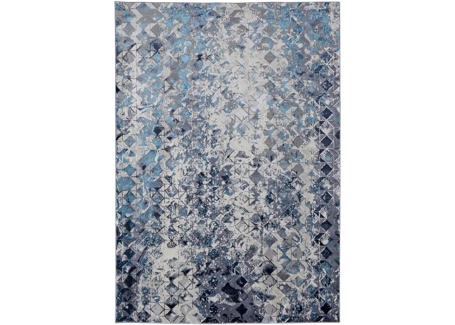 Indio 39H0F Blue/Ivory/Gray 2'10" x 7'10" Rug