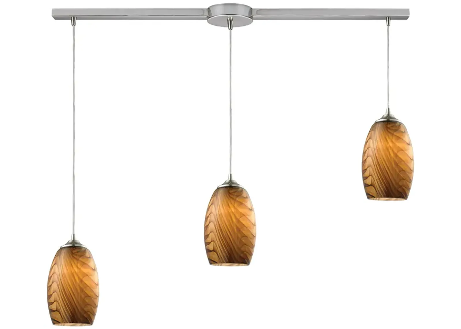 Tidewaters 3 light brown slim Pendant