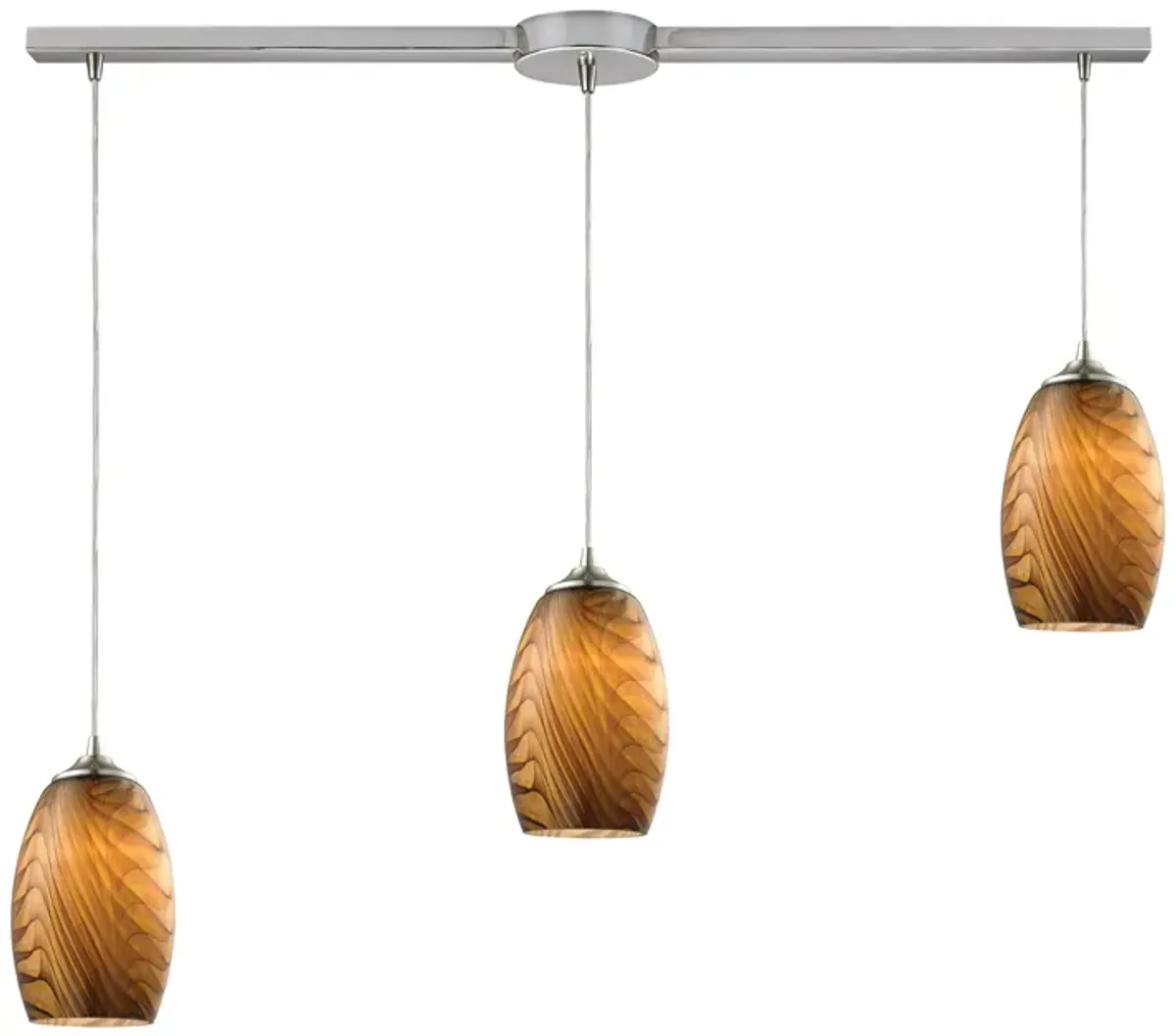 Tidewaters 3 light brown slim Pendant