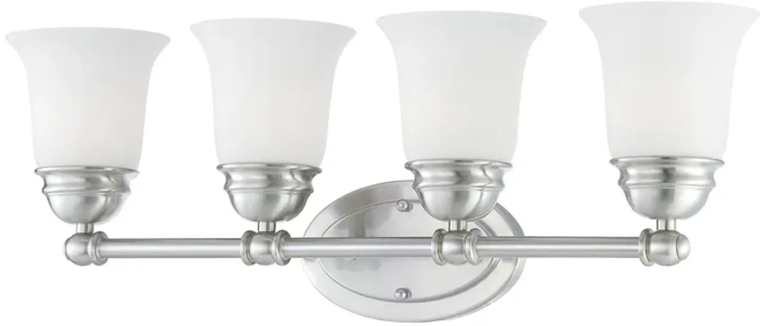 Bella 24.5'' Wide 4-Light Nickel Vanity Light