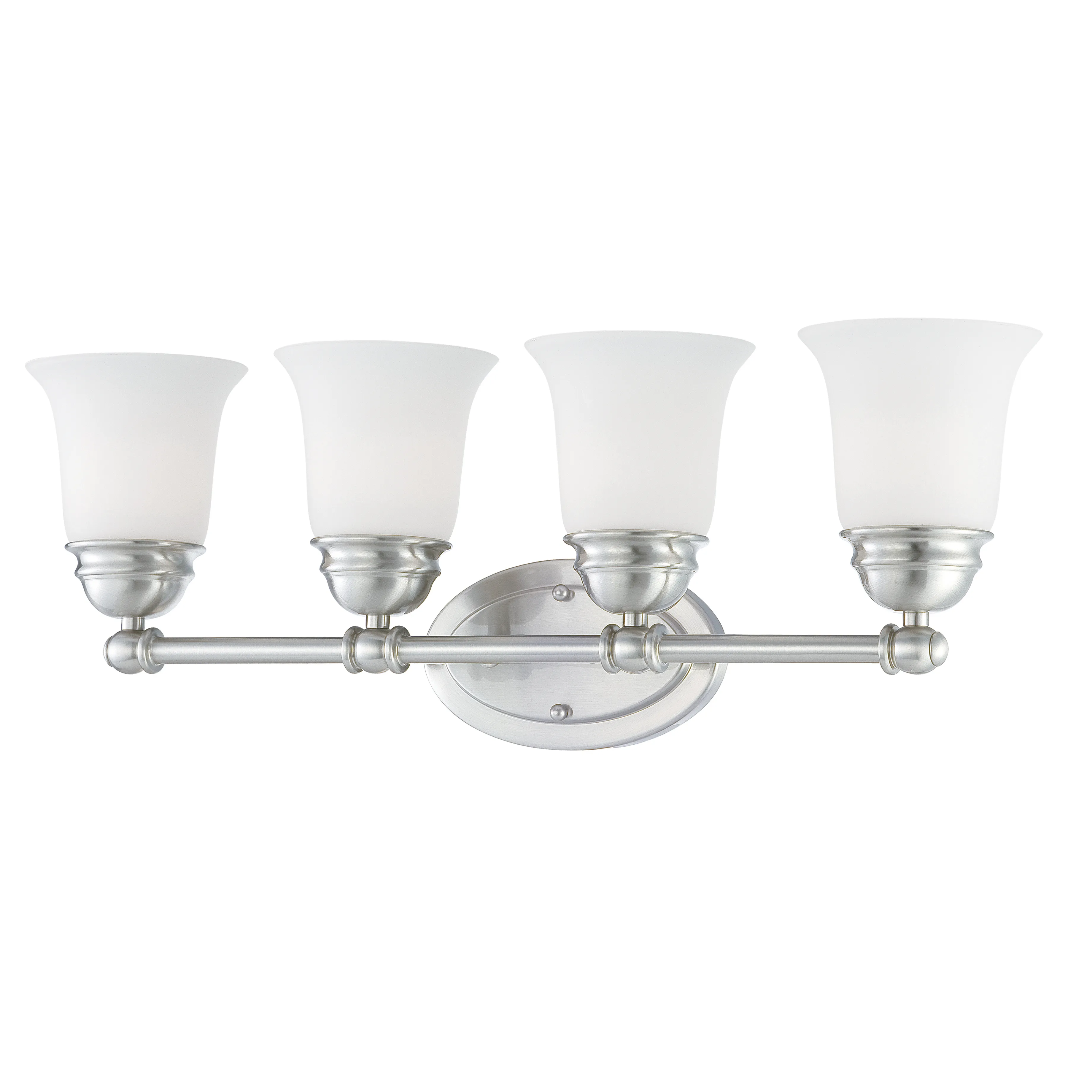 Bella 24.5'' Wide 4-Light Nickel Vanity Light