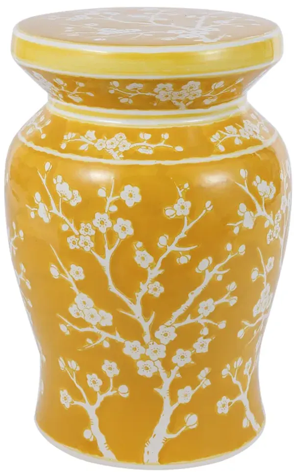 Cherry Blossom Ceramic Garden Stool