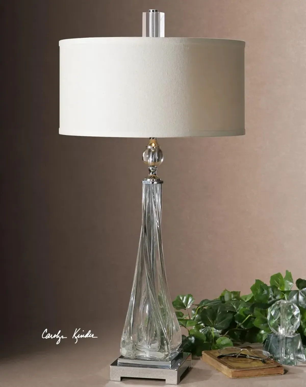 Uttermost Grancona Twisted Glass Table Lamp