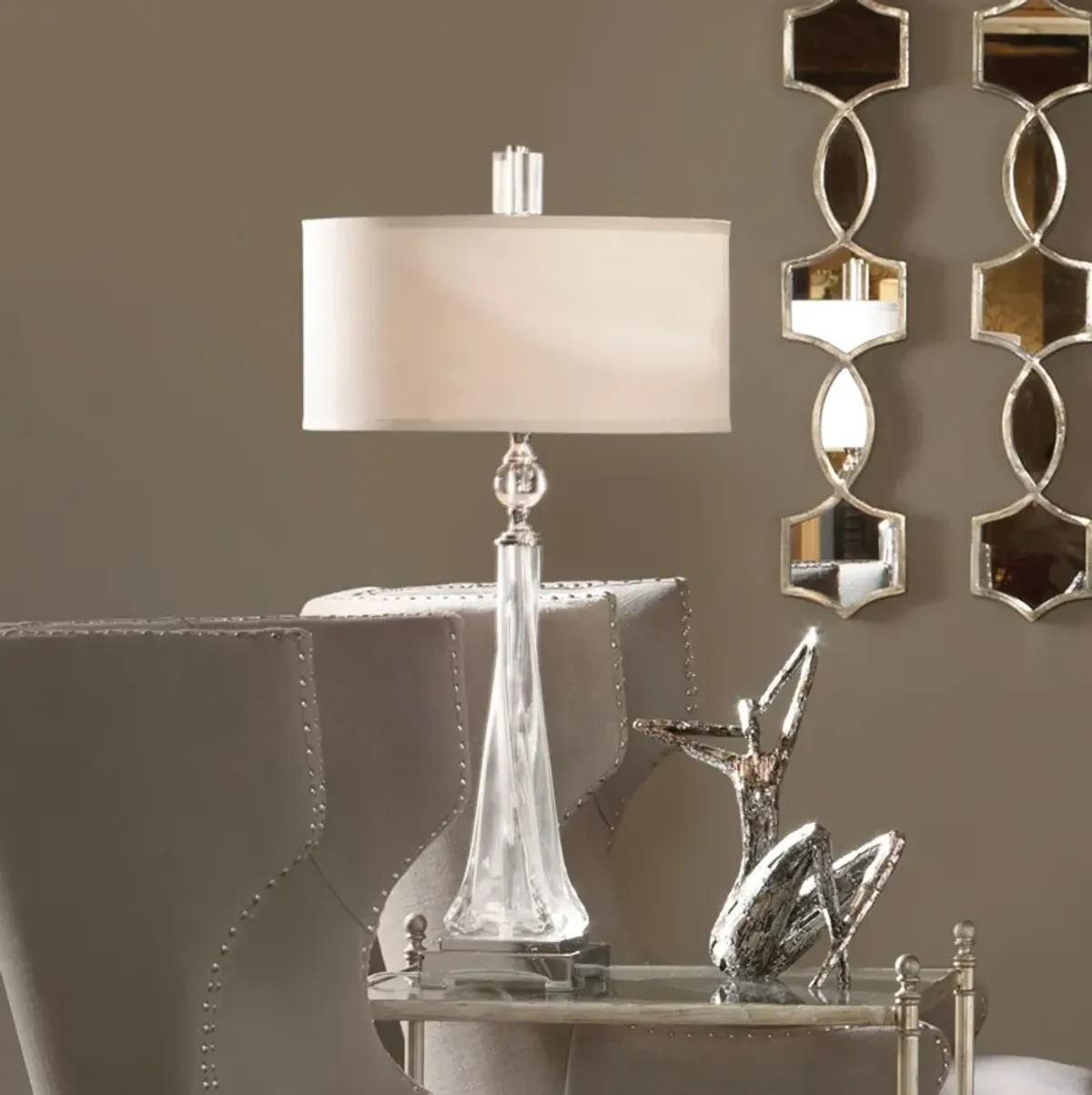 Uttermost Grancona Twisted Glass Table Lamp