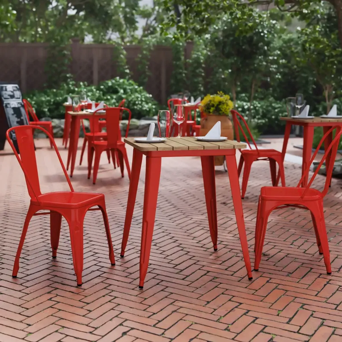 Metal Colorful Restaurant Tables