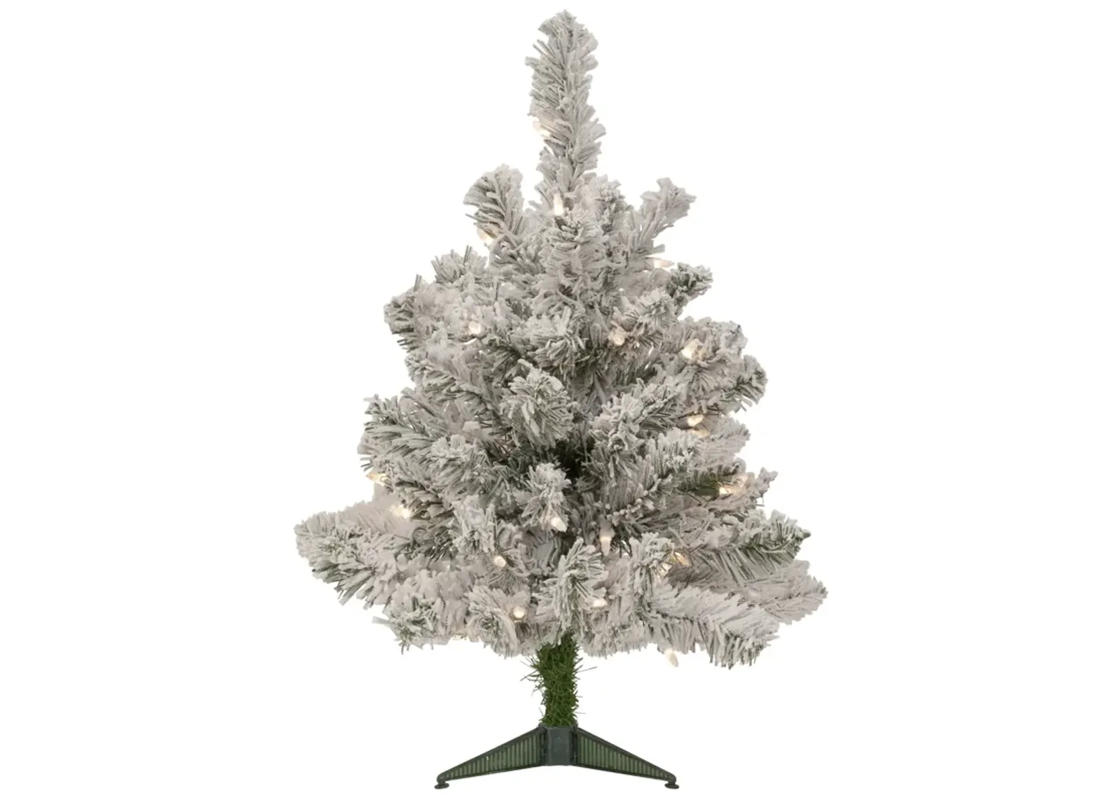 2' Pre-Lit Flocked Madison Pine Artificial Christmas Tree  Clear Lights