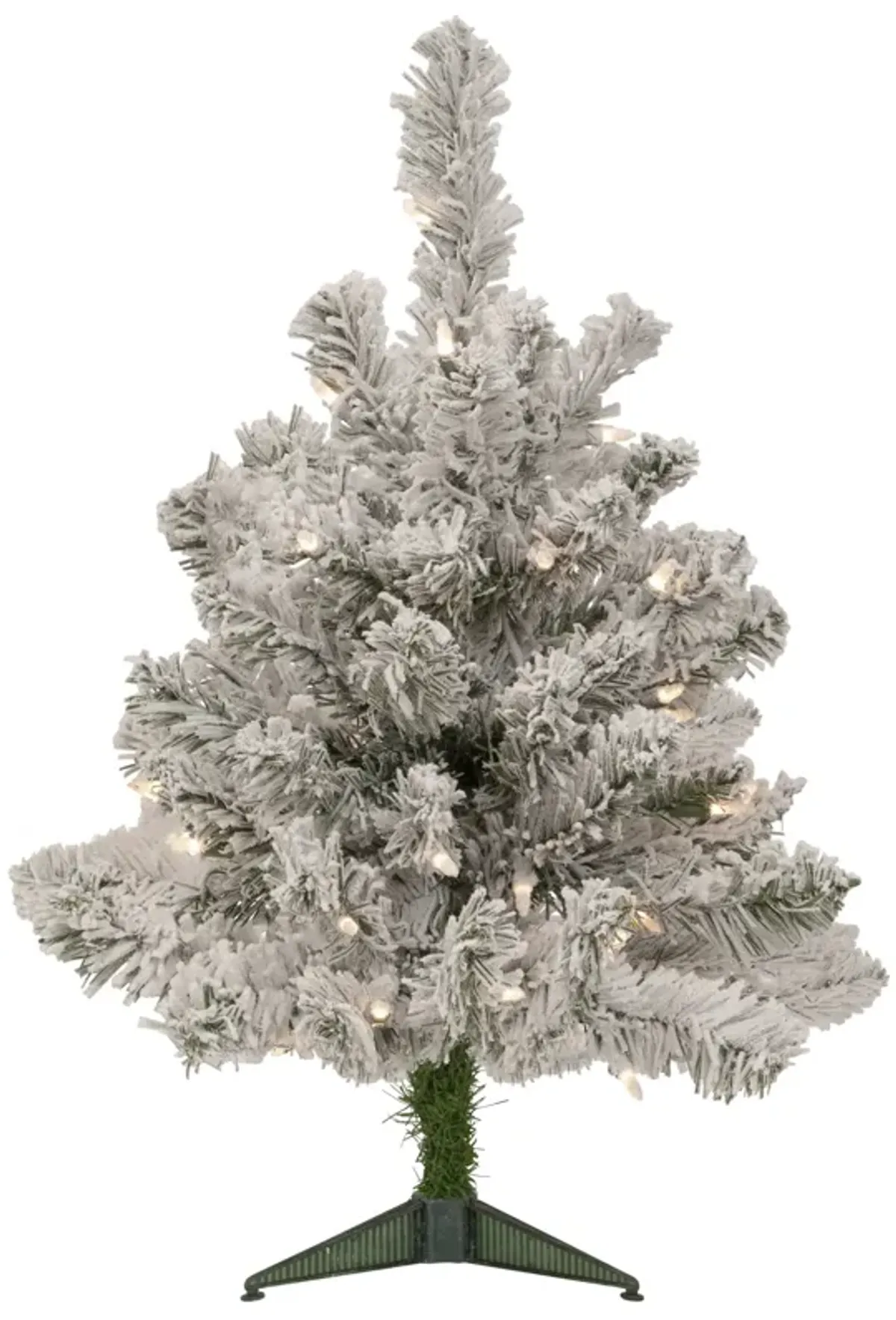 2' Pre-Lit Flocked Madison Pine Artificial Christmas Tree  Clear Lights