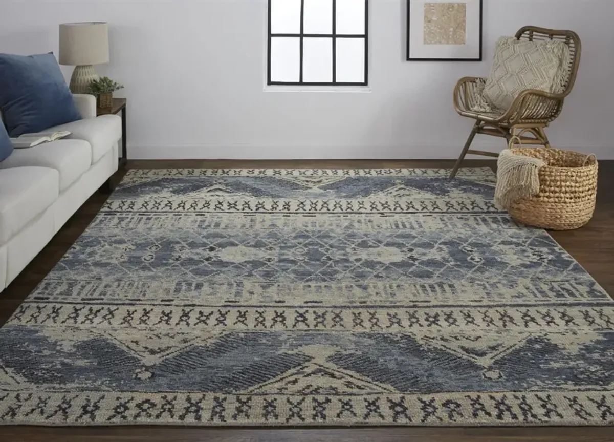 Palomar 6572F Blue/Gray/Ivory 2'6" x 8' Rug