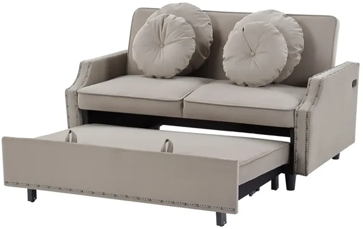 Merax Adjustable Sofa Bed with  Two USB Ports