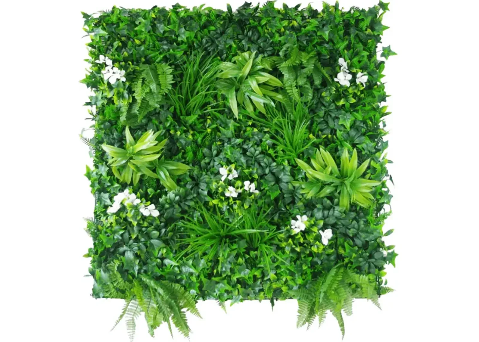 Luxury Snowy White Artificial Vertical Garden 40" x 40" 11SQ FT Commercial Grade UV Resistant