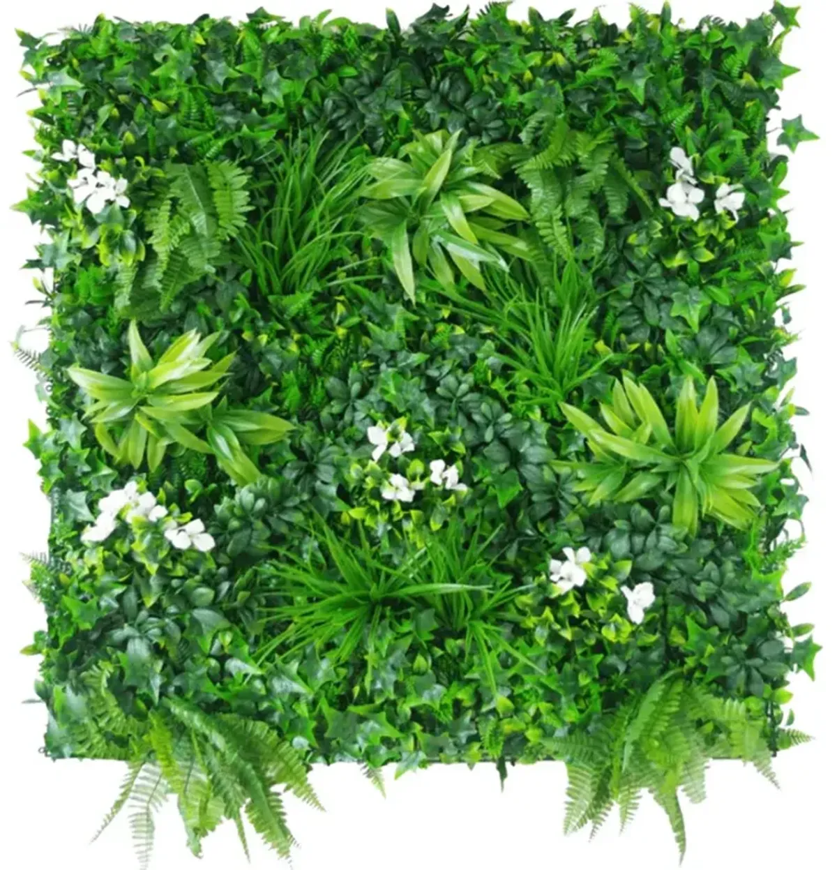 Luxury Snowy White Artificial Vertical Garden 40" x 40" 11SQ FT Commercial Grade UV Resistant