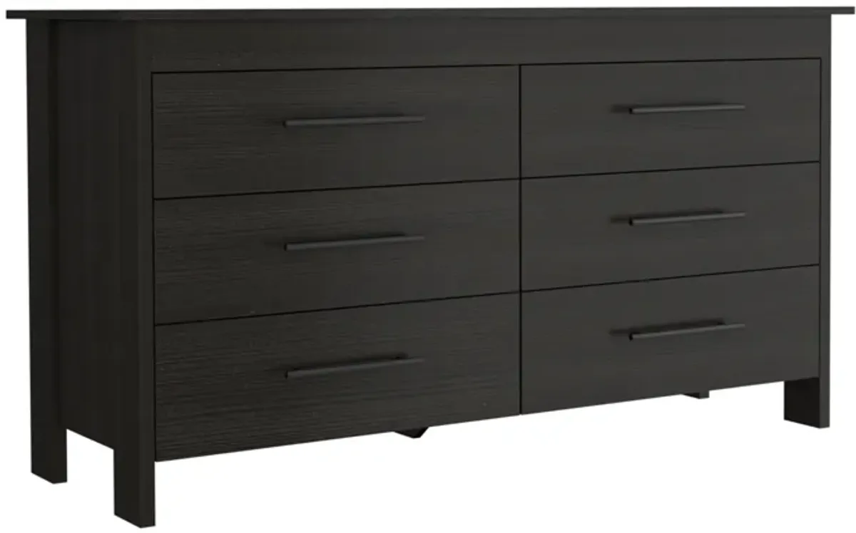 6 Drawer Double Dresser Wezz, Bedroom, Black