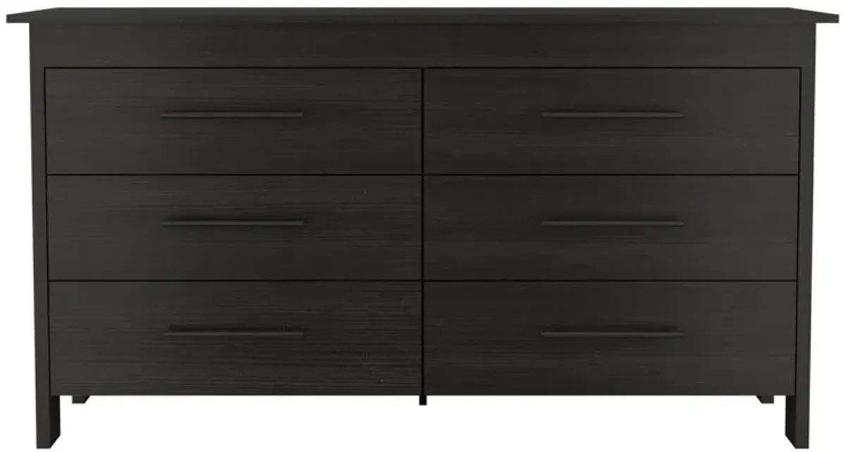 6 Drawer Double Dresser Wezz, Bedroom, Black