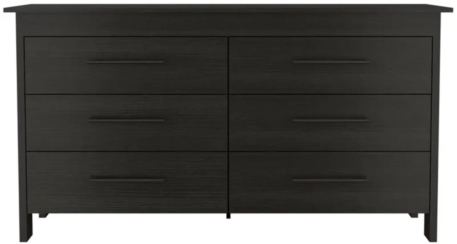 6 Drawer Double Dresser Wezz, Bedroom, Black