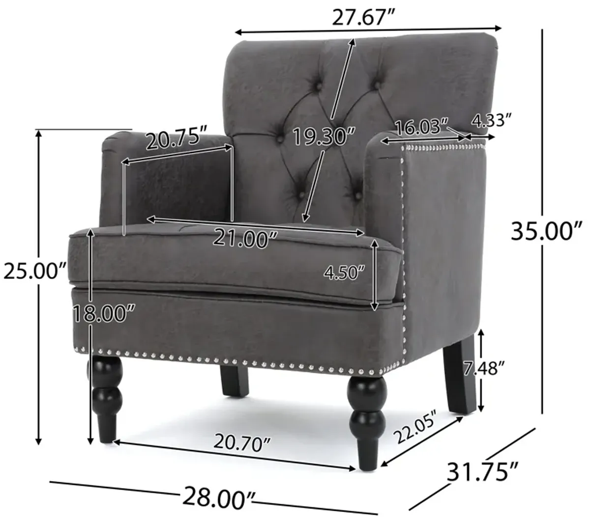 Merax Fabric Tufted Club Chair