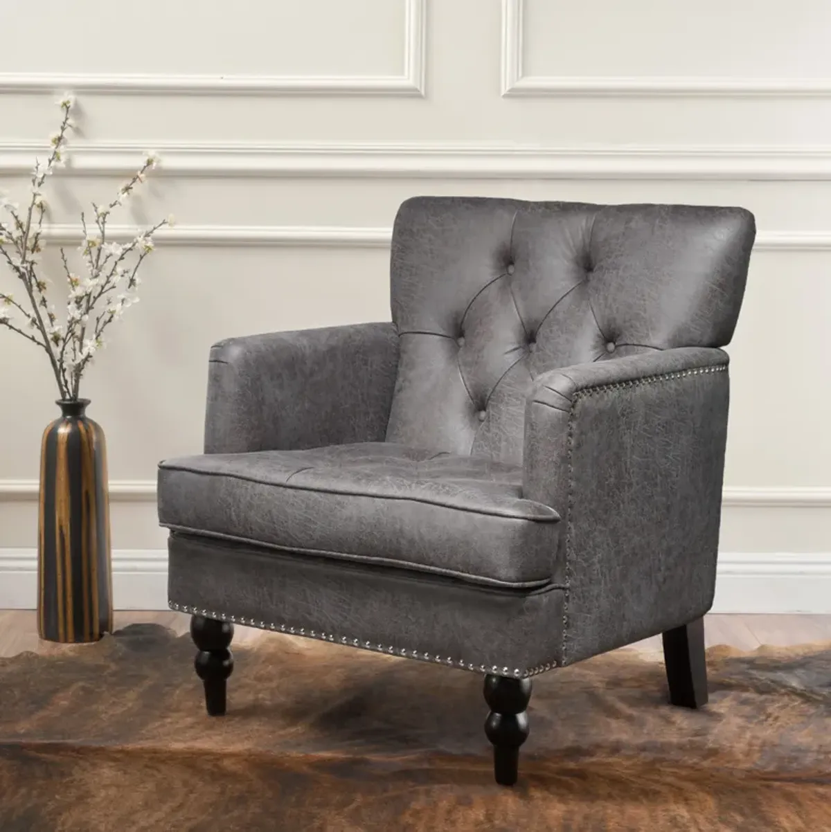 Merax Fabric Tufted Club Chair