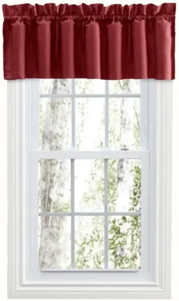 Ellis Stacey 3" Rod Pocket High Quality Fabric Solid Color Window Lined Filler Valance 42"x13" Merlot