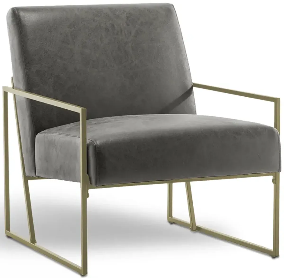 Metal Slant Arm Accent Chair