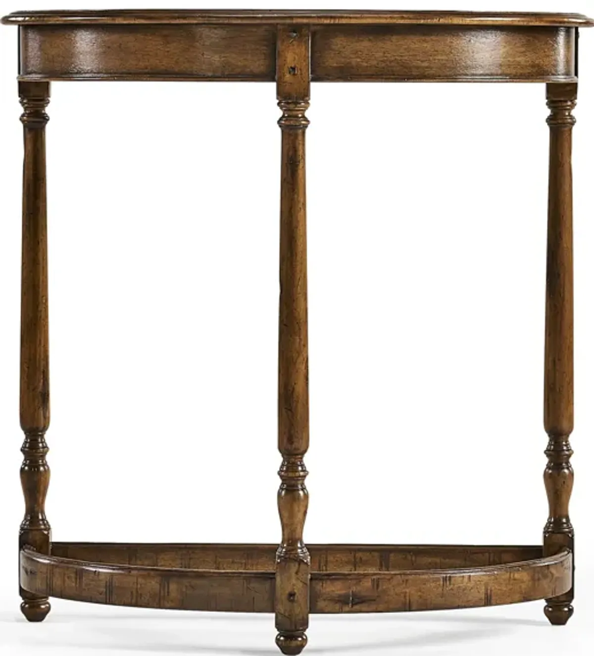 Walnut Demilune Console Table