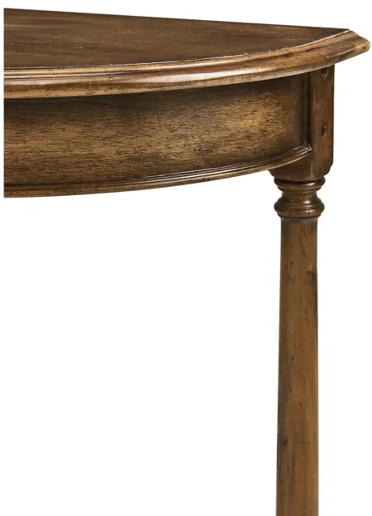 Walnut Demilune Console Table