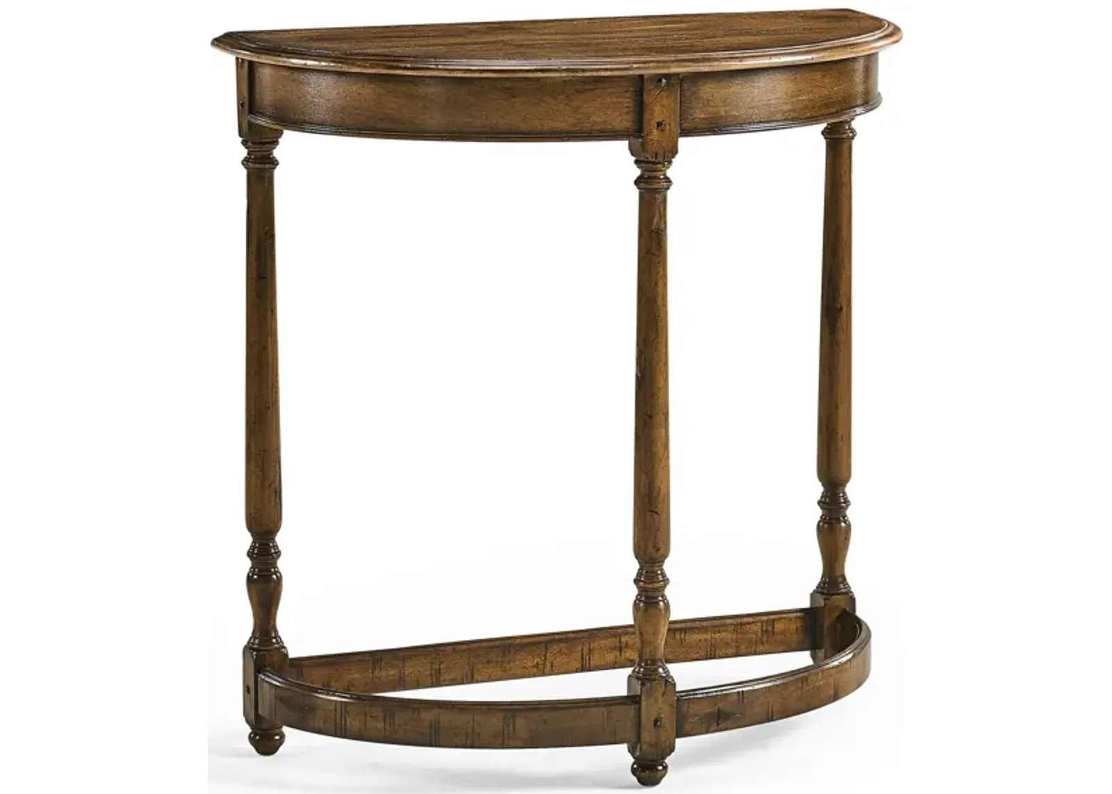 Walnut Demilune Console Table