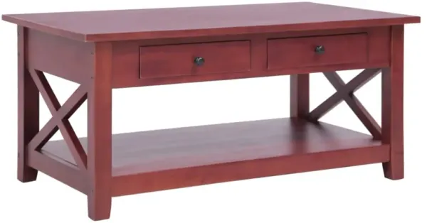 vidaXL Coffee Table Brown 39.4"x21.7"x18.1" Solid Mahogany Wood