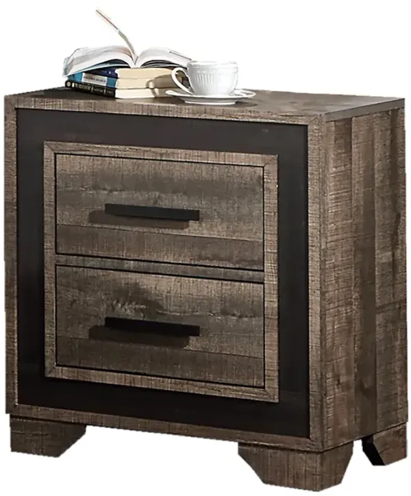 Streamdale Oak Nightstand with 2 Drawers