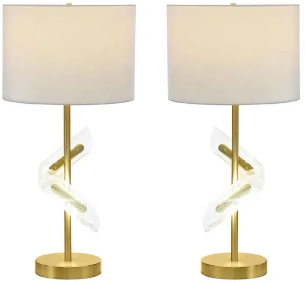 Kingsley 30-inch Drum Shade Table Lamp Gold (Set of 2)