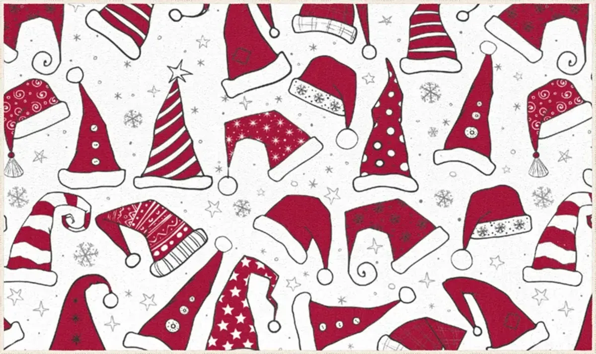 Santa Hats Red 2' x 3' 4" Kitchen Mat