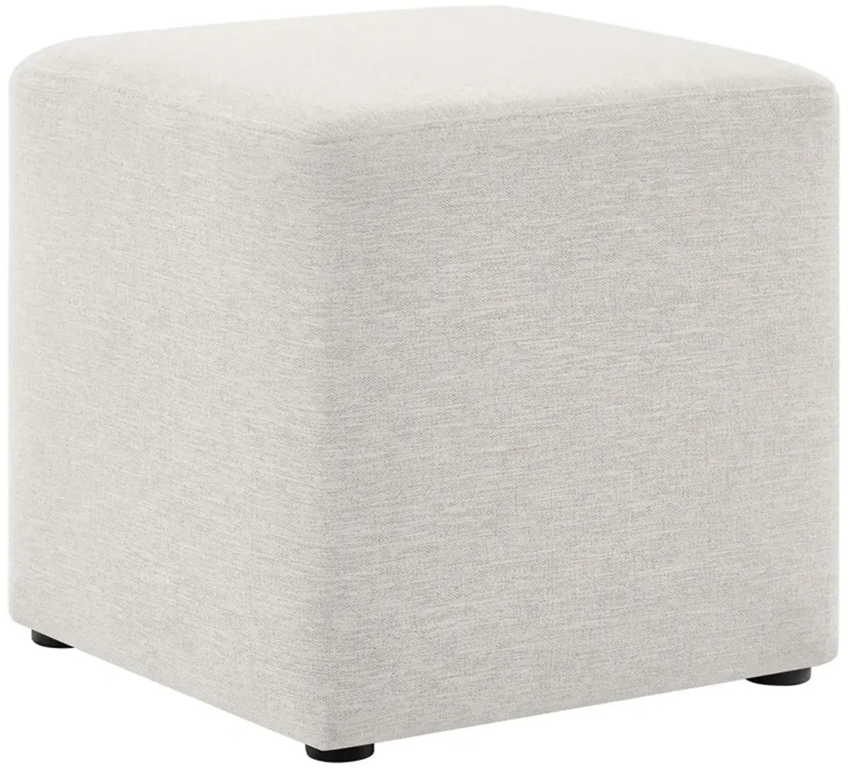 Callum 17" Square Woven Heathered Fabric Upholstered Ottoman