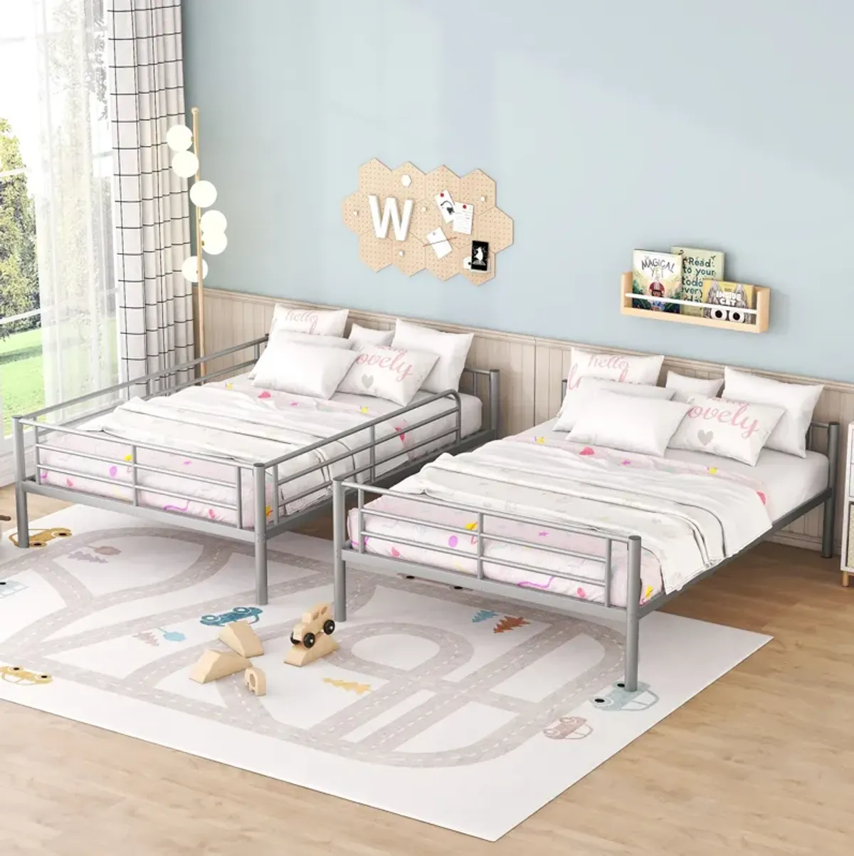 Whisen Full Over Full Metal Bunk Bed - Black