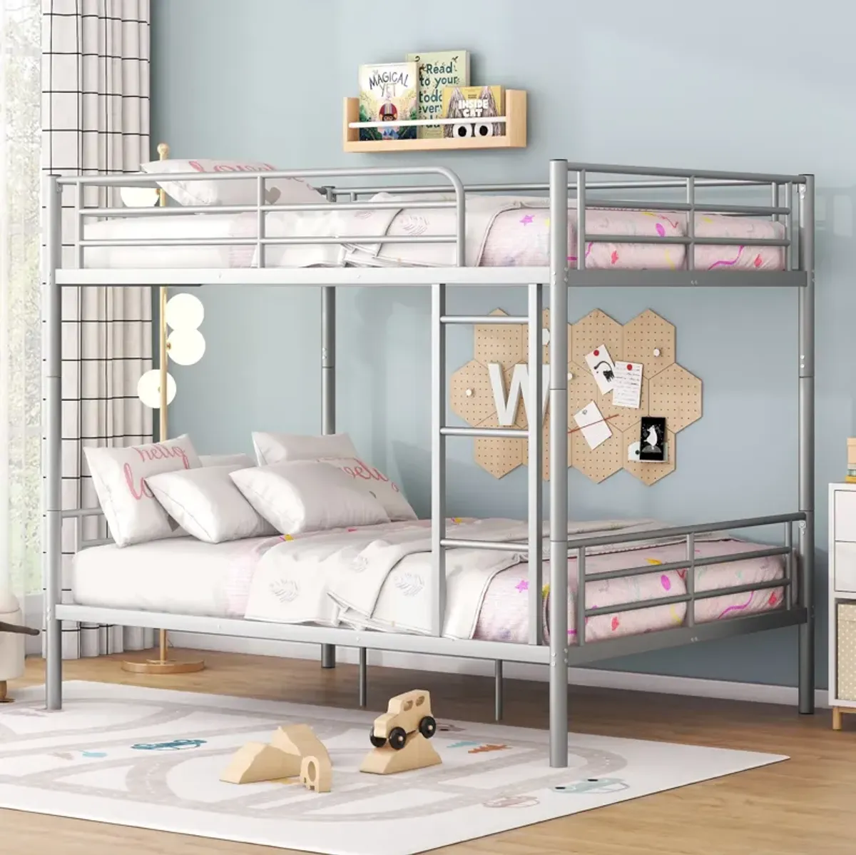 Whisen Full Over Full Metal Bunk Bed - Black