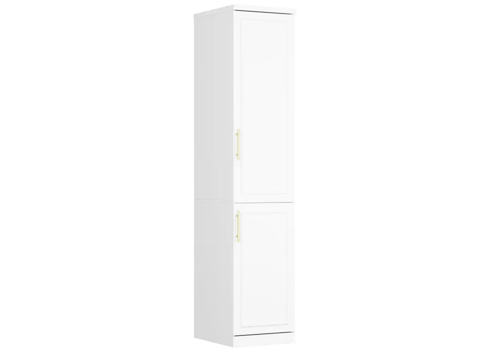 FUFU&GAGA Slim Armoire with Shelves and Hanging Rods for Compact Spaces (15.7" W x 19.3" D x 74.9" H) White