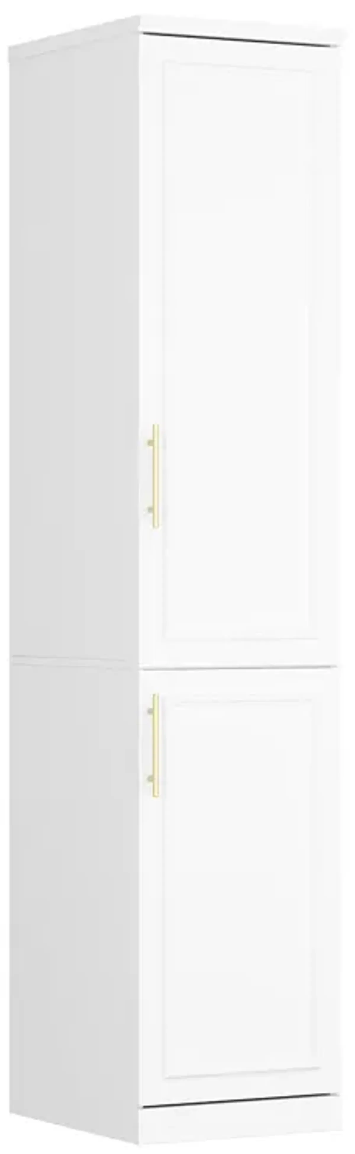 FUFU&GAGA Slim Armoire with Shelves and Hanging Rods for Compact Spaces (15.7" W x 19.3" D x 74.9" H) White