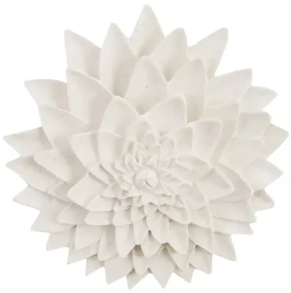 Dahlia Flower Wall Art in White Stone