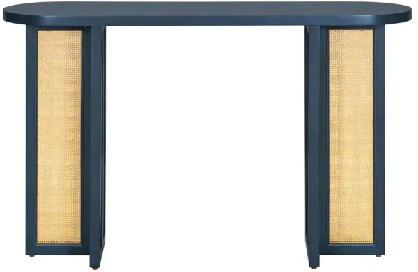 Clihome Farmhouse Rattan Console Table Entryway Table, Narrow Console Table with Storage, Hallway Table for Living Room, Entrance (Natural Wood Wash)