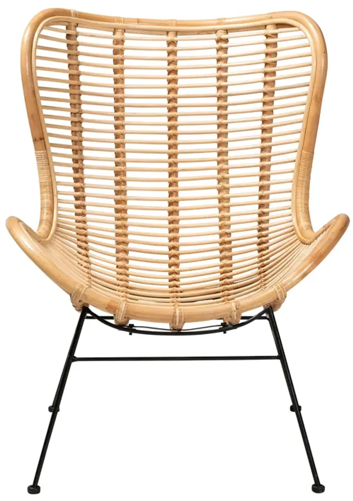 Bali & Pari Colorado Modern Bohemian Black Rattan and Metal Accent Chair