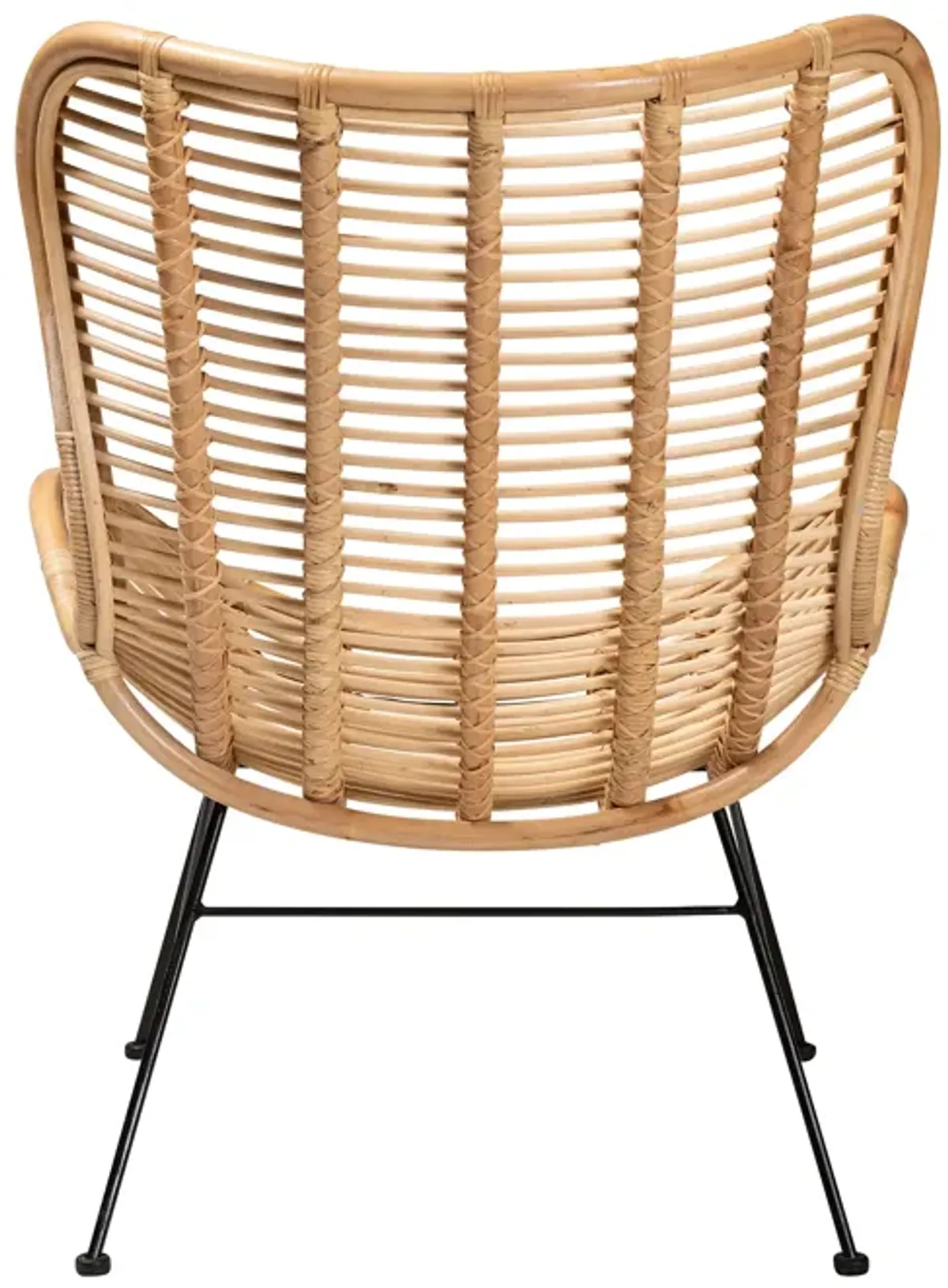 Bali & Pari Colorado Modern Bohemian Black Rattan and Metal Accent Chair