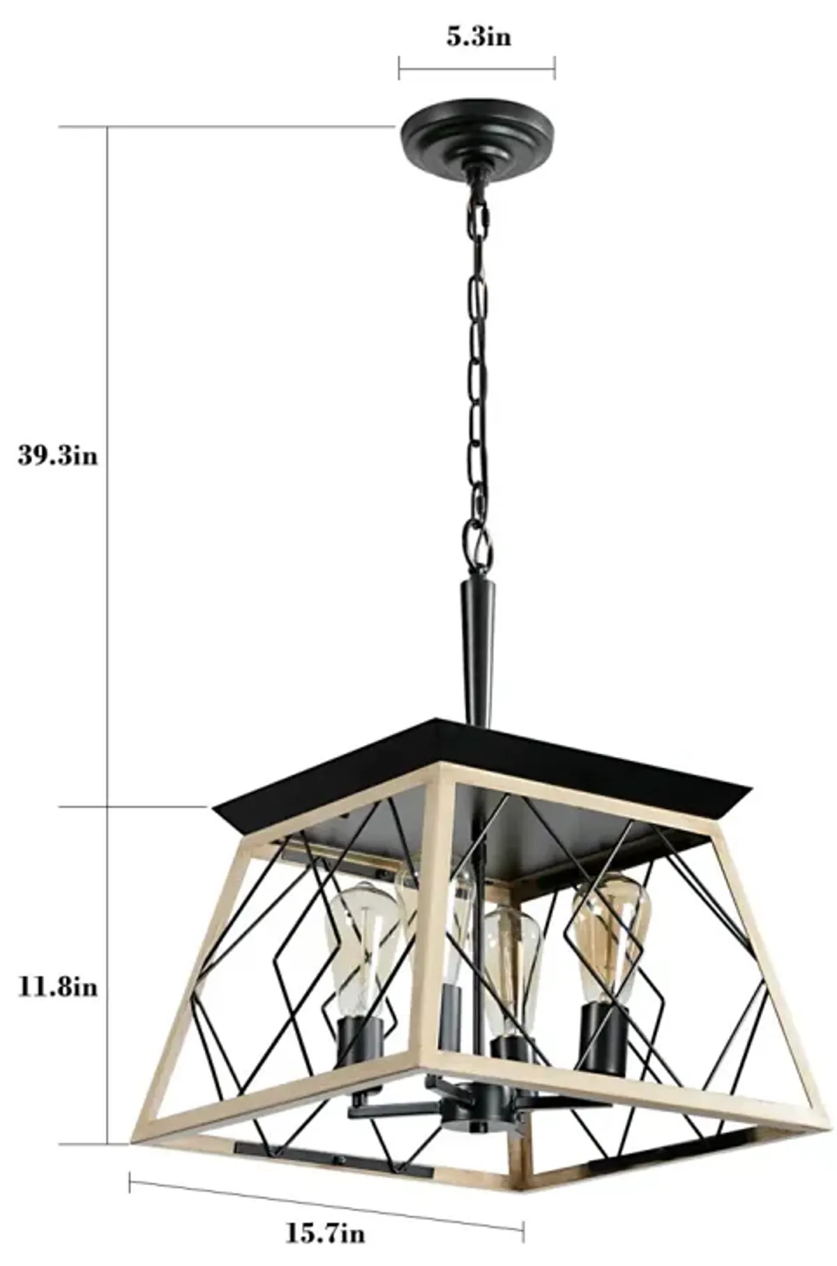 4-Light Farmhouse Chandeliers For Dining Room(No Bulbs)