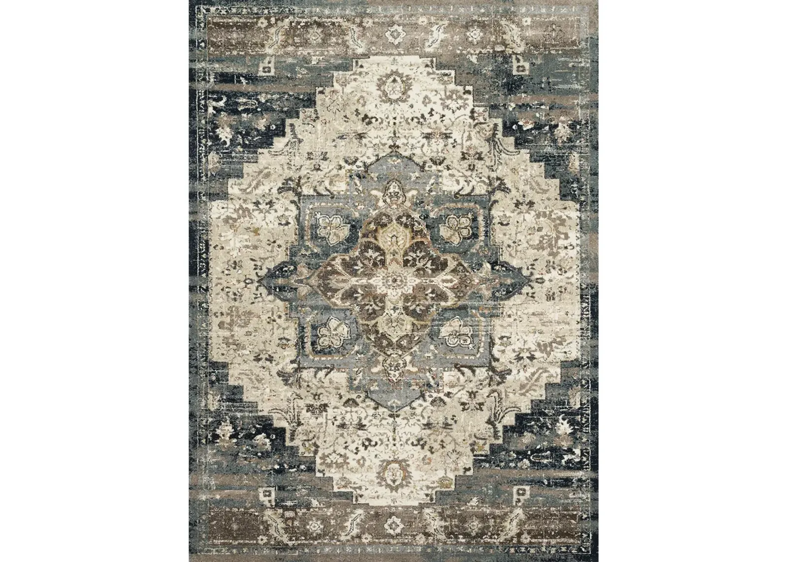 James JAE05 Taupe/Marine 3'7" x 5'7" Rug by Magnolia Home by Joanna Gaines