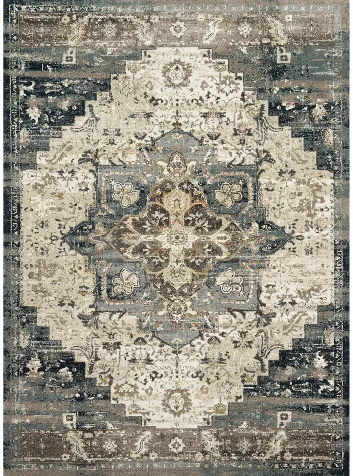 James JAE05 Taupe/Marine 3'7" x 5'7" Rug by Magnolia Home by Joanna Gaines