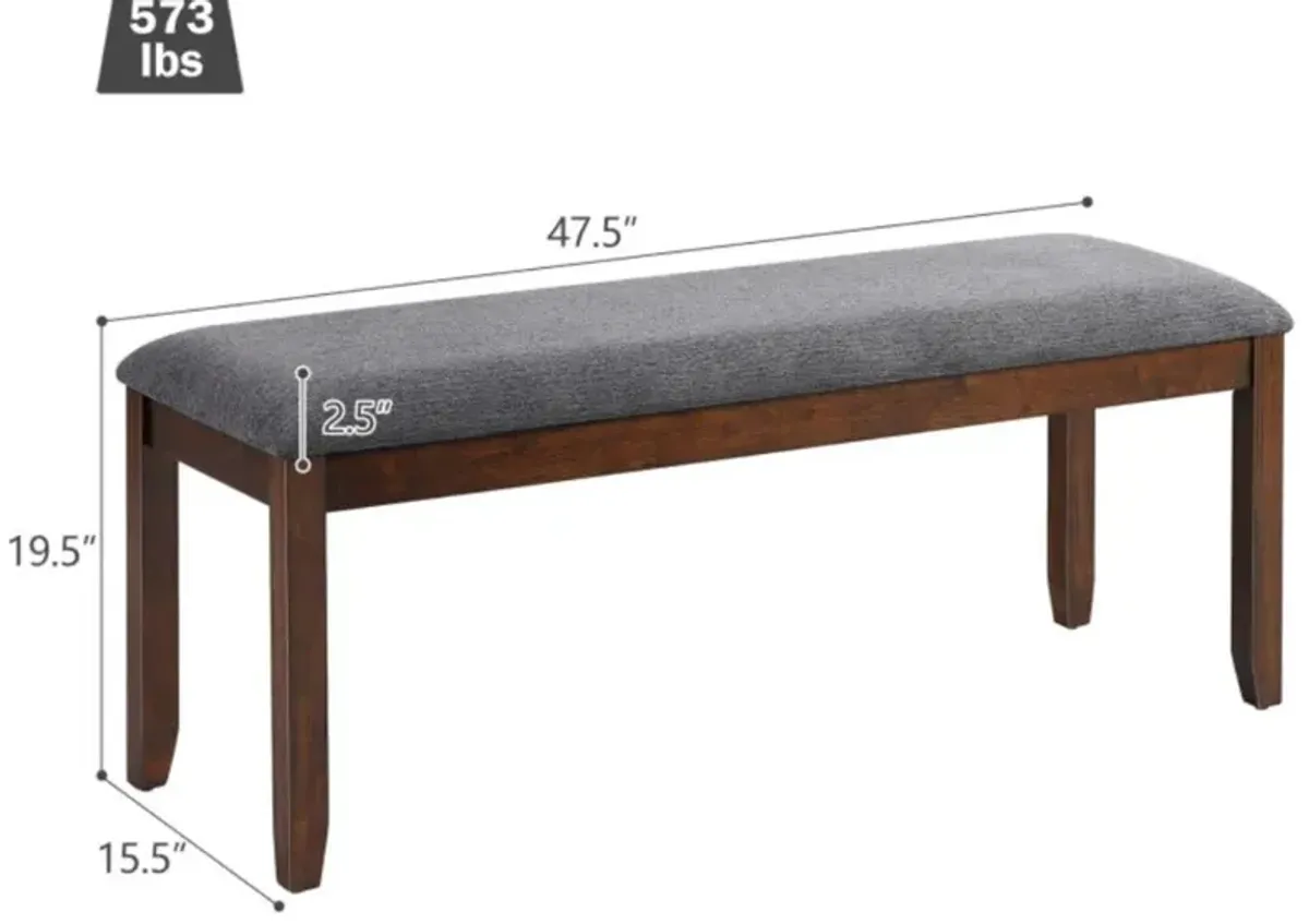 Hivvago Upholstered Entryway Bench Footstool with Wood Legs